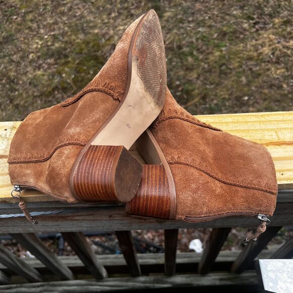Sanctuary Refine Women's Tan Suede Leather Western Ankle Boots US Size 8.5 - Picture 12 of 16